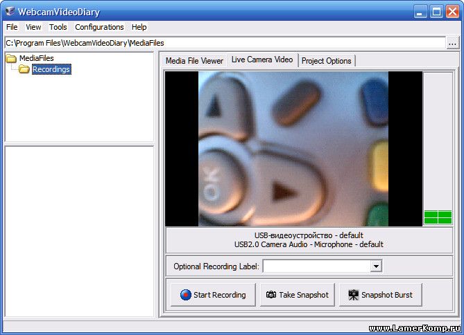 Webcam Video Diary