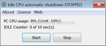 Idle CPU Automatic Shutdown