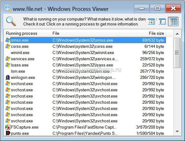 Windows Process Viewer